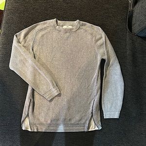 Zara Boys size 11-12 grey ribbed sweater with zipper accent